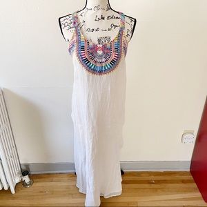 Billabong Embroidered Gauze Beach Maxi Dress Med